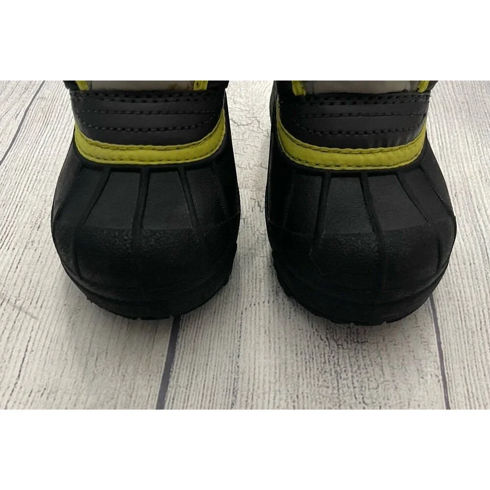 Black & Yellow Sorel Toddler Commander Winter Snow Boots, Size 7